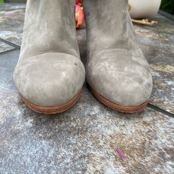 Rag &  Bone Taupe Suede Harrow Stacked Heel Ankle Booties 6.5 Western Boho - Picture 3 of 8